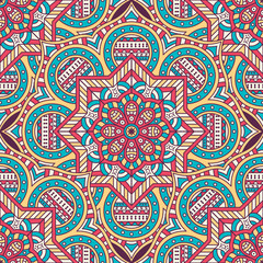 Ethnic floral seamless pattern