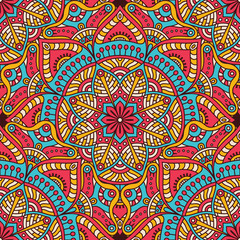 Ethnic floral seamless pattern