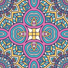 Ethnic floral seamless pattern