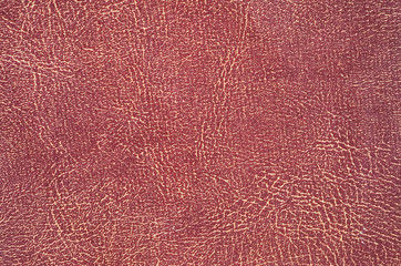 Closeup detail on old red and brown leather texture background
