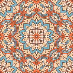 Ethnic floral seamless pattern