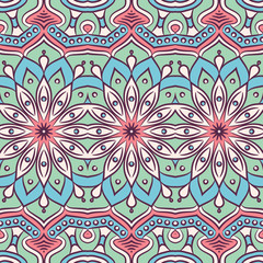 Ethnic floral seamless pattern