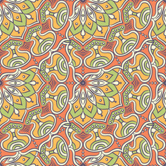 Ethnic floral seamless pattern