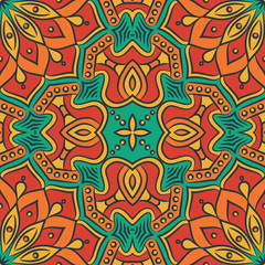 Ethnic floral seamless pattern