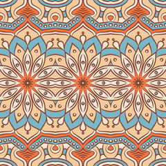 Ethnic floral seamless pattern