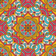 Ethnic floral seamless pattern