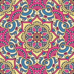 Ethnic floral seamless pattern