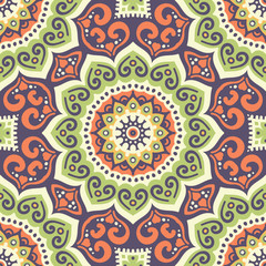 Ethnic floral seamless pattern