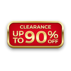 Red clearance plate in golden frame