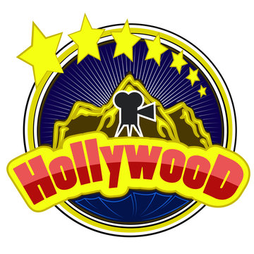 United States of America Cities/States, Hollywood vector illustration.
