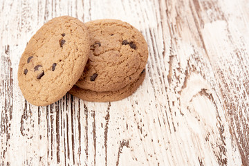 oat cookies on wooden table