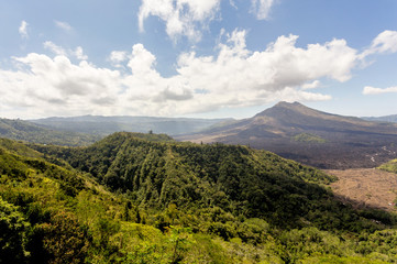 Fototapeta premium Batur volcano and Agung mountain, Bali