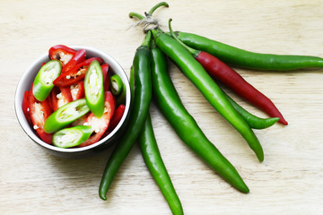 red hot and green chili 