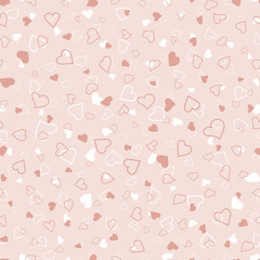 Pink and white hearts seamless pattern valentines texture