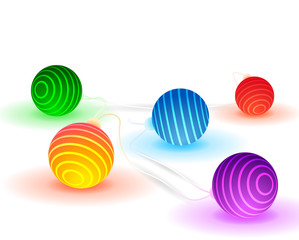 Vector glow realistic Christmas light ball on white background