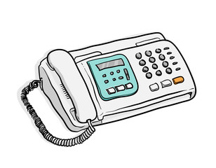 Fax Machine, a hand drawn vector illustration of a fax machine.