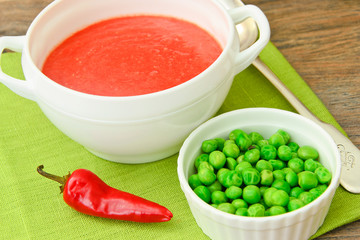Fresh Homemade Classic Cold Gazpacho Soup.