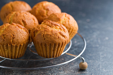 sweet muffins on kitchen table