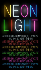 Neon colored fonts