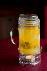 Sea-buckthorn tea with an orange slice