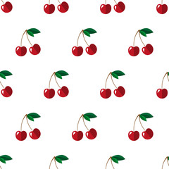 Seamless vector pattern with cherry.