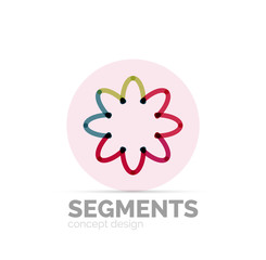 Abstract geometric linear hipster floral icon, frame design, flat style
