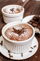 Traditional chocolate souffle