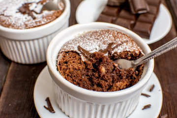 Traditional chocolate souffle