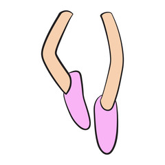 Cartoon legs of ballerina