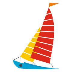 Sailing yacht icon