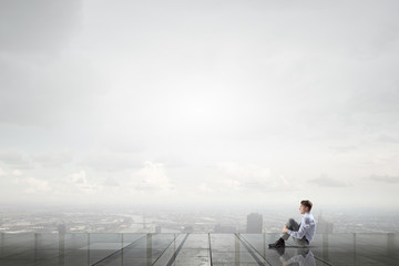 Businessman in isolation