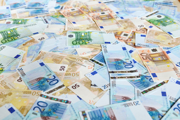 Euro banknotes. Background with european cash money.
