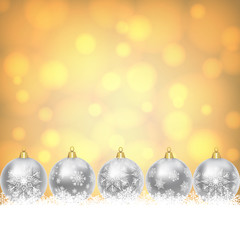 silver balls with snowflakes ornament