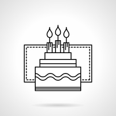 Party pie flat line vector icon