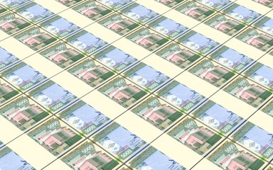 Burundian francs bills stacked background. Computer generated 3D photo rendering.