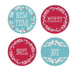 Set of Winter Christmas icons, elements and illustrations