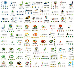 Mega set of new universal company logo ideas, geometric business icon collection