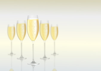 Background with champagne and a place for text.Vector illustration.