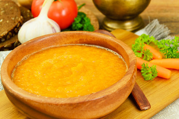 Carrot Cream Soup Diet Food.