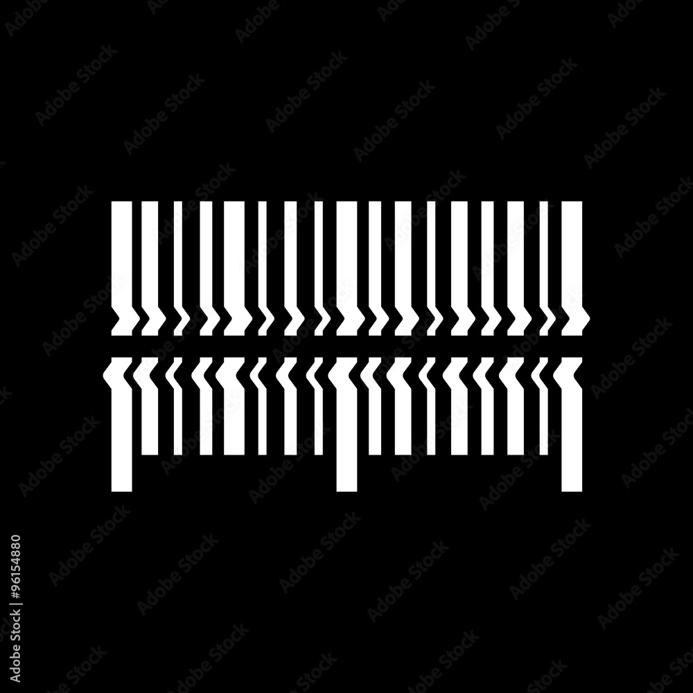 Poster scan the bar code icon. barcode scanning symbol. flat