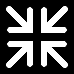 The exit full screen icon. Arrows symbol. Flat