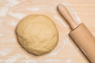 rolling pin and dough