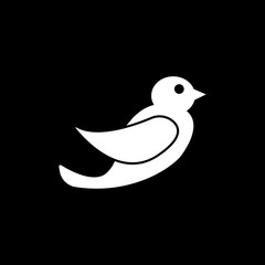 The bird icon. Nature symbol. Flat