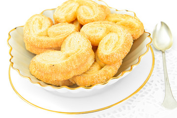 Sugar Puff Cookies on Plate.