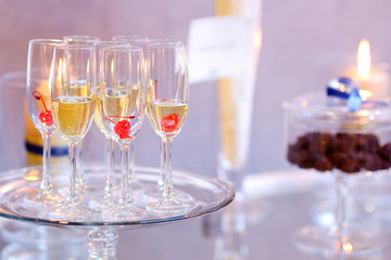 Wine glasses during some festive event