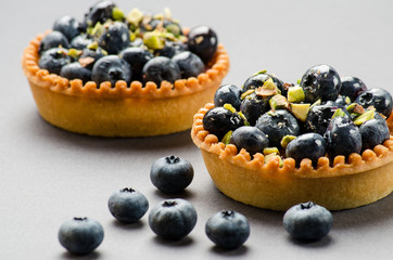 two cakes with blueberry