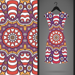 Vector dress with seamless pattern