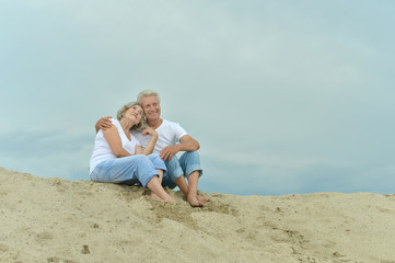 Fototapeta na wymiar Amusing elderly couple