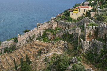 Fototapeta na wymiar The old fortress wall