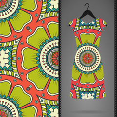 Vector dress with seamless pattern